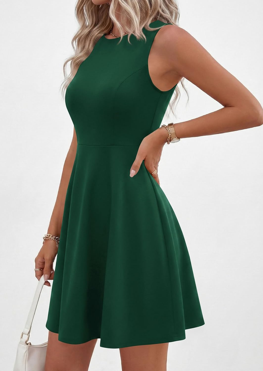 PRETTYGARDEN Cocktail Dresses for Women Summer 2026 Elegant Classy Spring A Line Sleeveless Mini Short Party Dress Pockets - Image 3