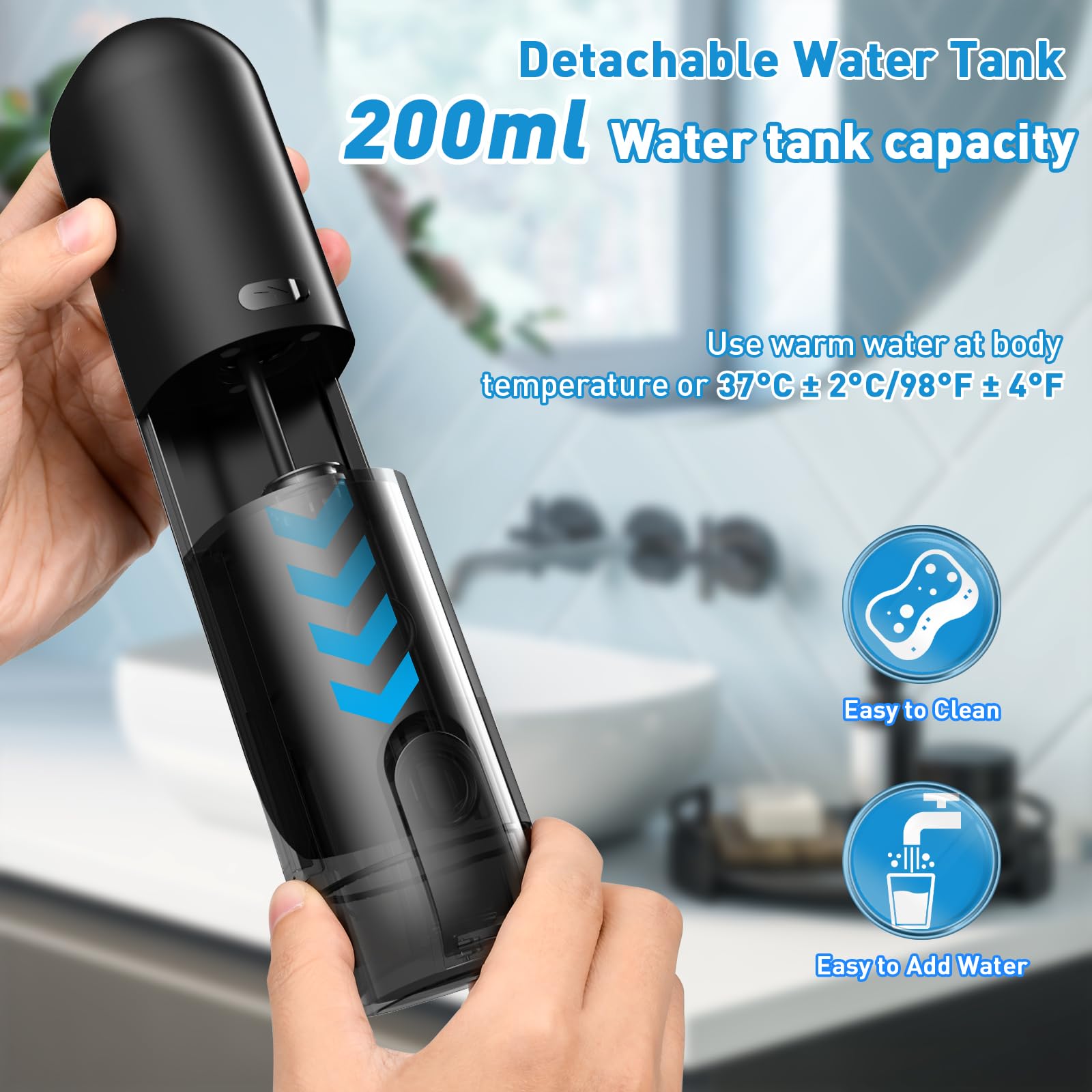 Limpiador de Oídos Eléctrico, Removedor de Cerumen con 5 Modos de Limpieza, Sistema de Irrigación Auditiva con Pantalla LCD, IPX5 Impermeable, Depósito de 250ml, Recargable USB-C