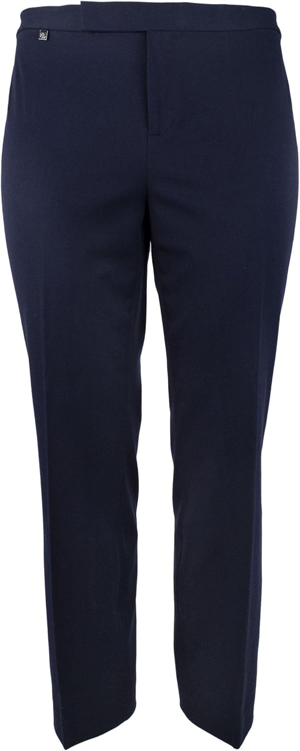 Lauren Ralph Lauren Womens Plus Flat Front Stretch Cropped Pants Navy 16W