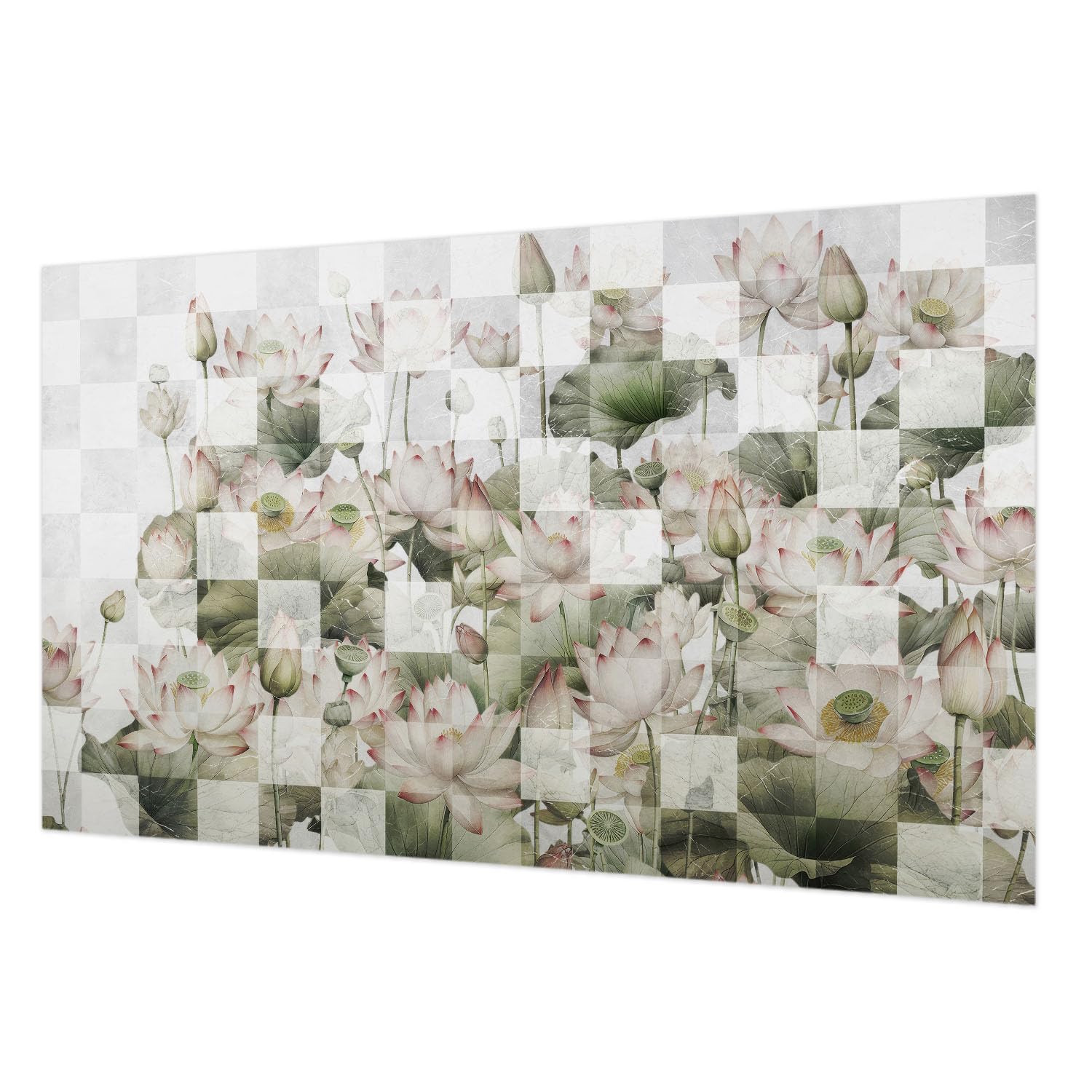 Papier peint intissé lotus facile à nettoyer pour chambre et salon