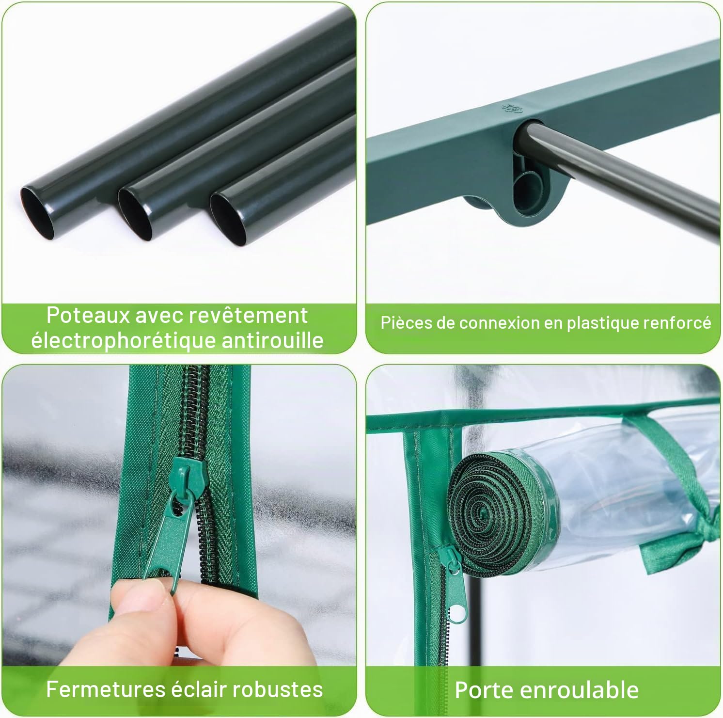 LATERN 4 Niveaux Mini Serre, 160CM x 70CM x 50CM Petite Serre Étagères Cadre et Transparent Imperméabiliser PVC Couverture avec Enroulable Zippée Porte pour Protection Contre Froid Gel Vent Pluie