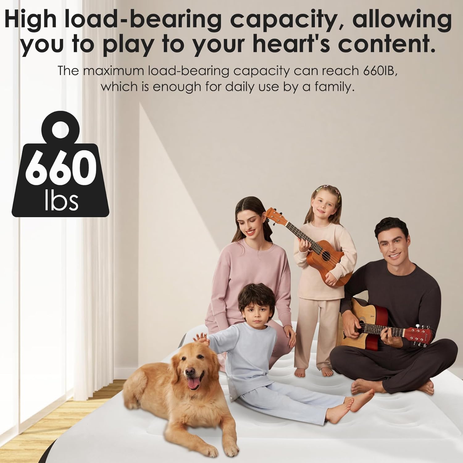 16" Air Mattress Queen with Built in Pump,Portable Full Blow up Mattress with Carry Bag, Comfort Flocked Airbed Inflatable Mattress for Guests,Camping