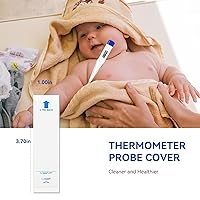 Vista 4 de Berrcom Fundas desechables para sondas de termómetros digitales, juego de 100, cubiertas de sonda de termómetro oral y rectal, fundas universales