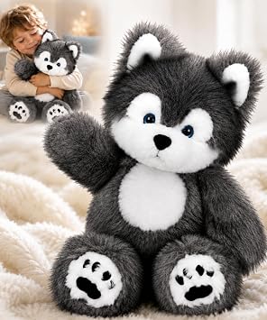 15.7 Soft Husky Stuffed Animal Interactive Plush Toy for Ages 0+