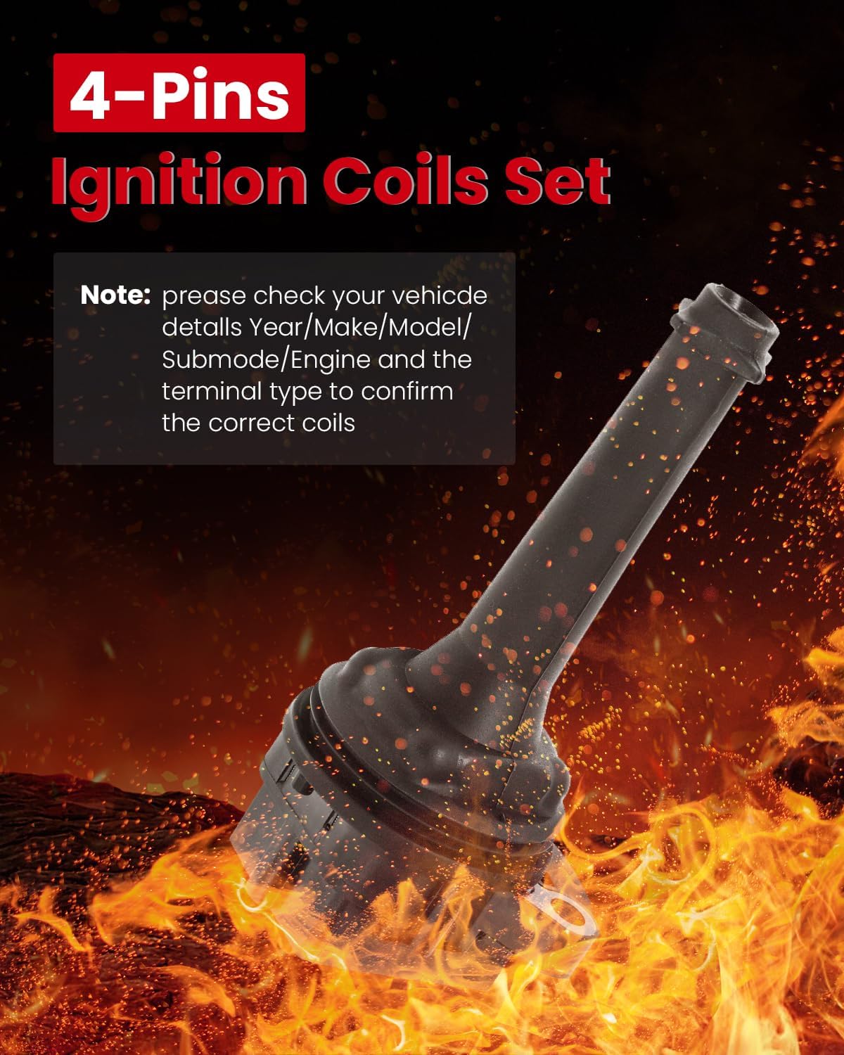 cciyu 5Pcs New Ignition Coil Coils UF341 C1258 Replacement fit for Volvo C70 S60 S70 S80 V70 XC70 XC90 L5 2.3L 2.4L 2.5L C1258 UF341 5C1320