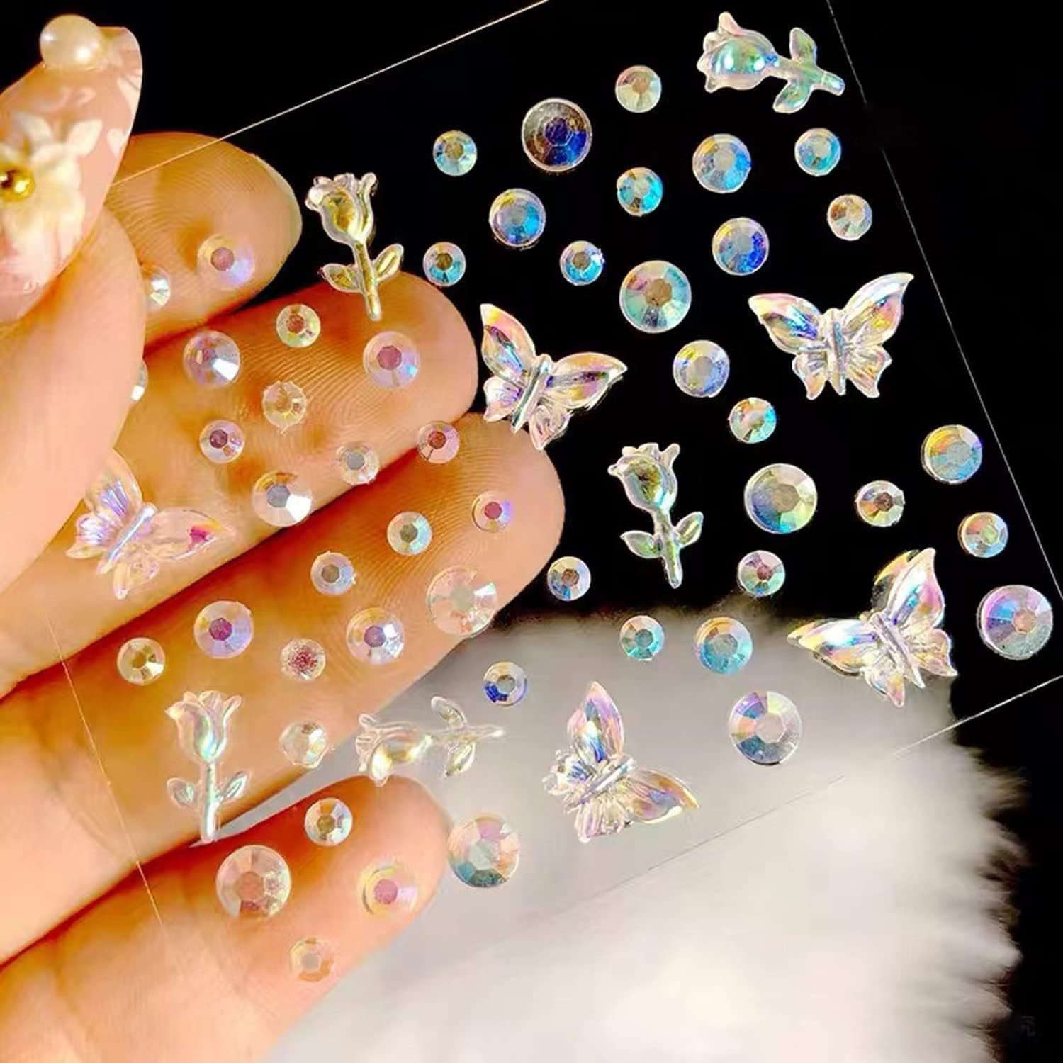 Butterfly Patterns Face Gems Rhinestones Rave Makeup Eye Jewels Stickers Concert Body Glitter Fairy Costume Kids Hair Adhesive Glitter Sparkles Crystal Floral Face Jewels Taylor Gems (Butterflies)