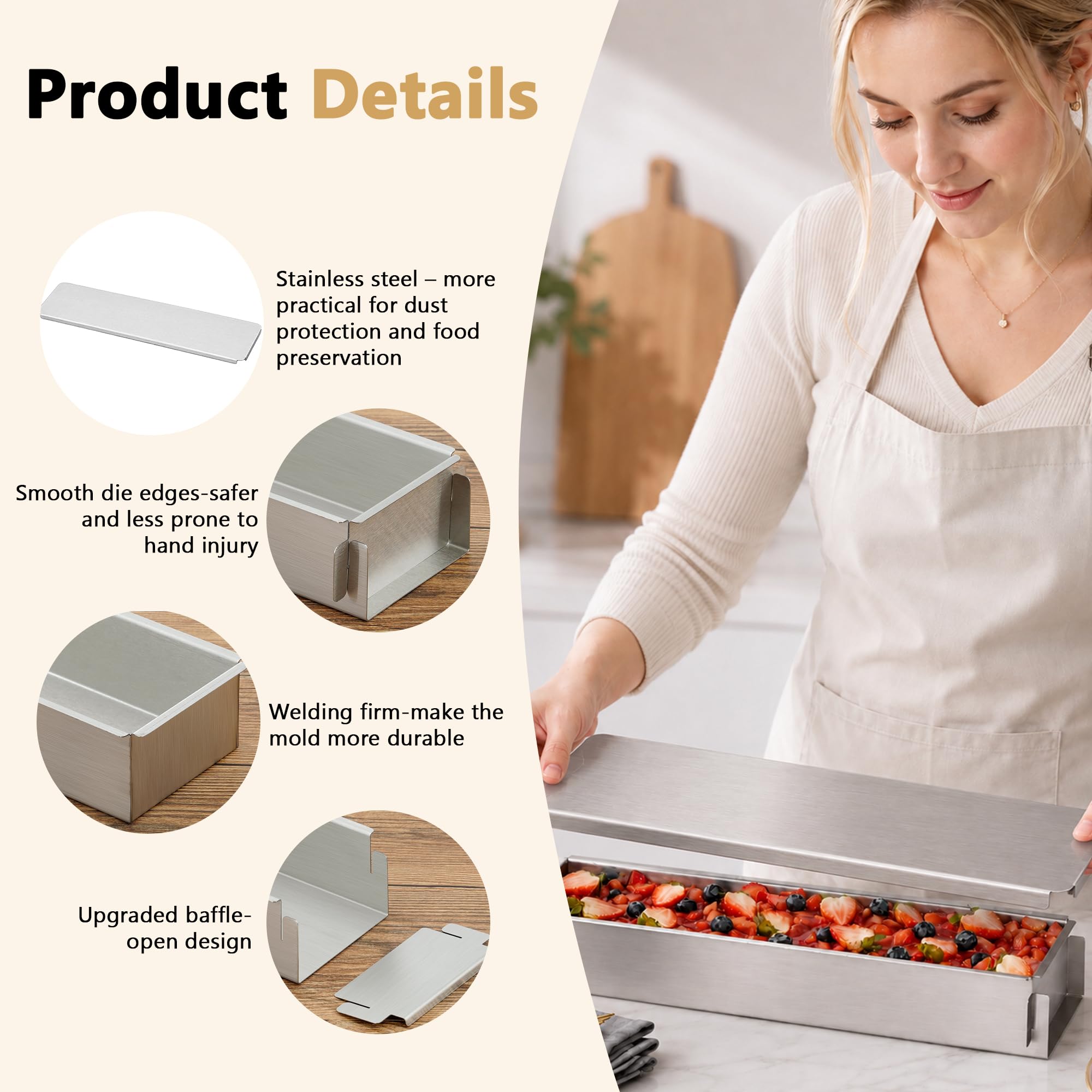 Molde de pastel Tiramisú ajustable para pastelería y postres de casa 40 cm