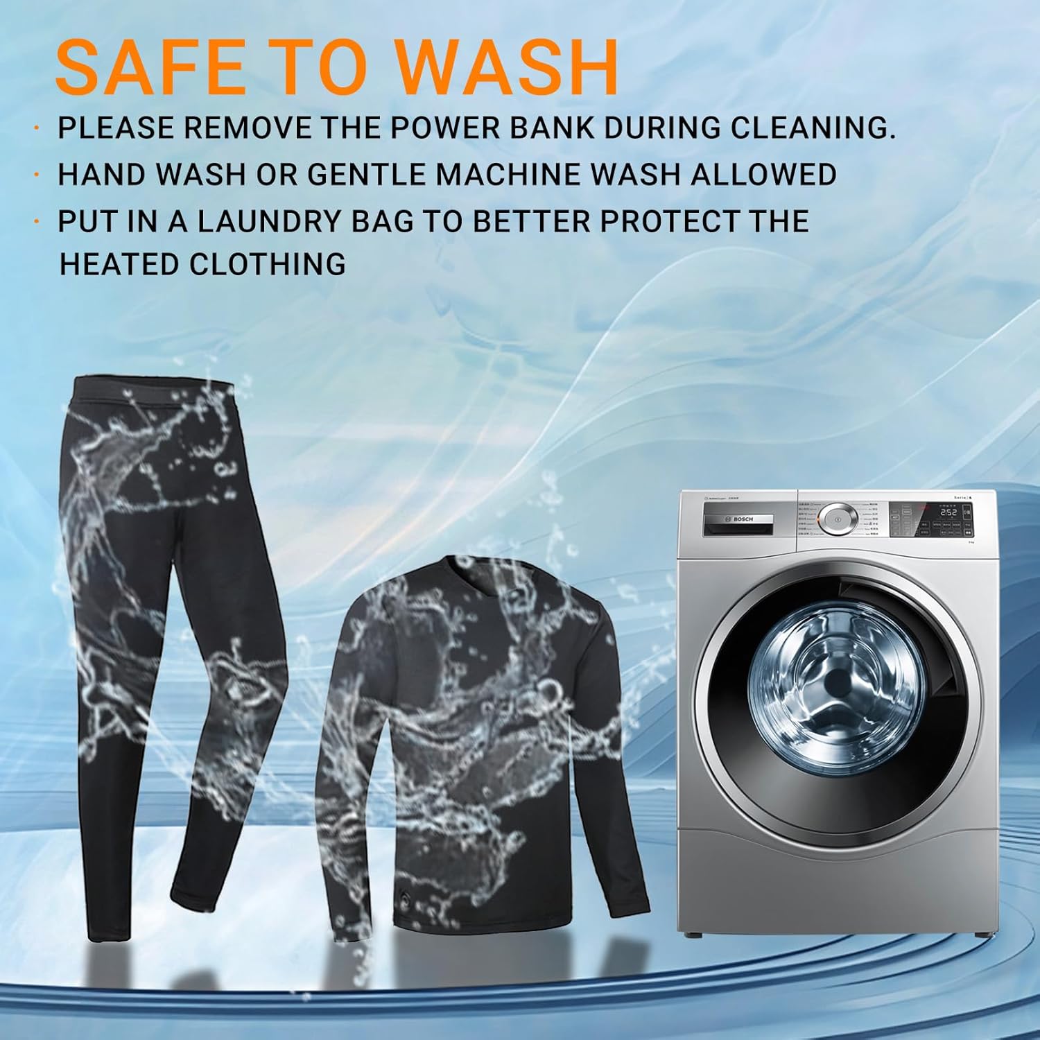 Heated Thermals Underwear Set for Men with 2 Quickly-Charging Batteries, Heated long Johns Shirts and Pants (Women, M) - Image 5