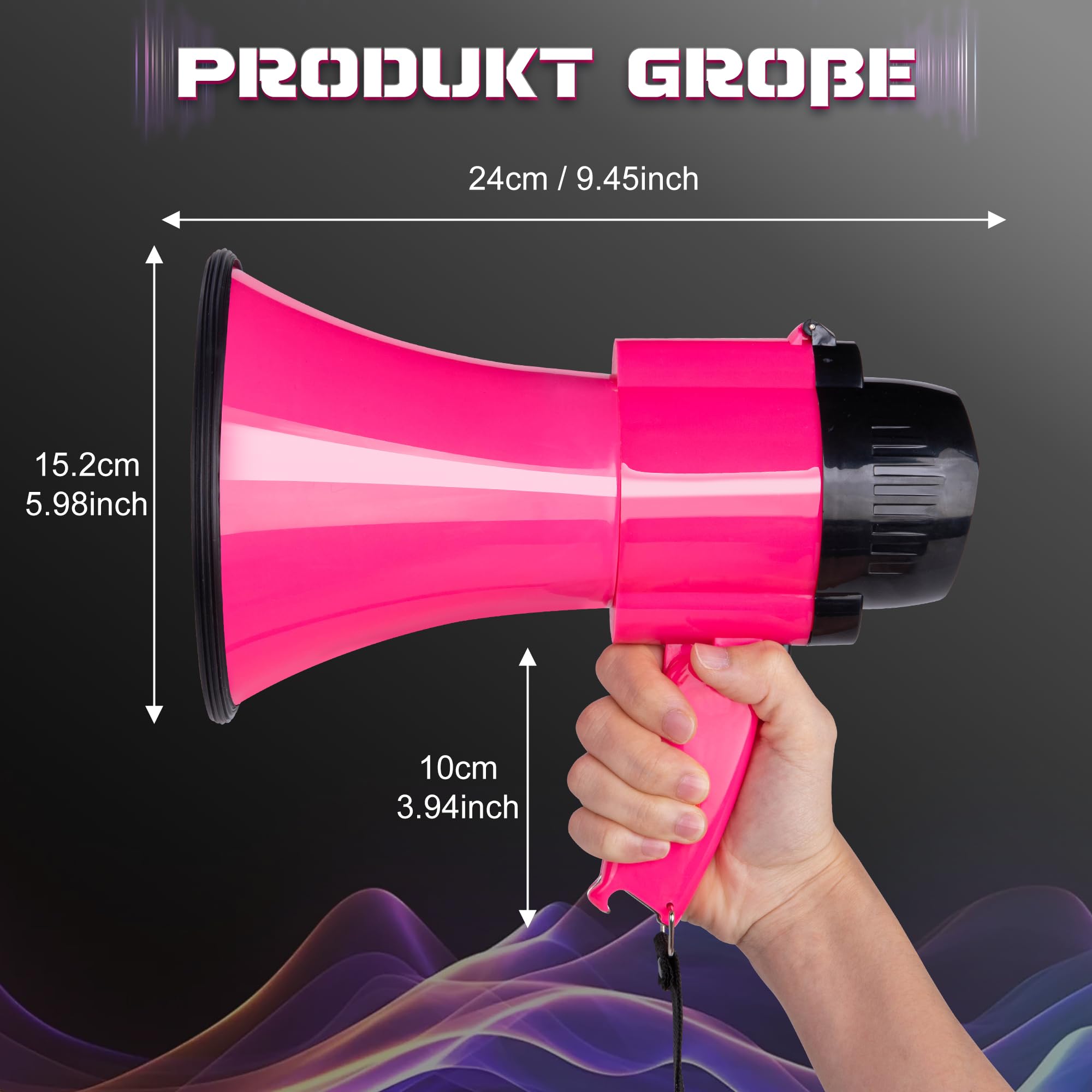 MyMealivos 30W Megafon Bullhorn eingebaute Sirene und 240er Aufzeichnung, Lautstärkeregelung für Innen- und Außenaktivitäten