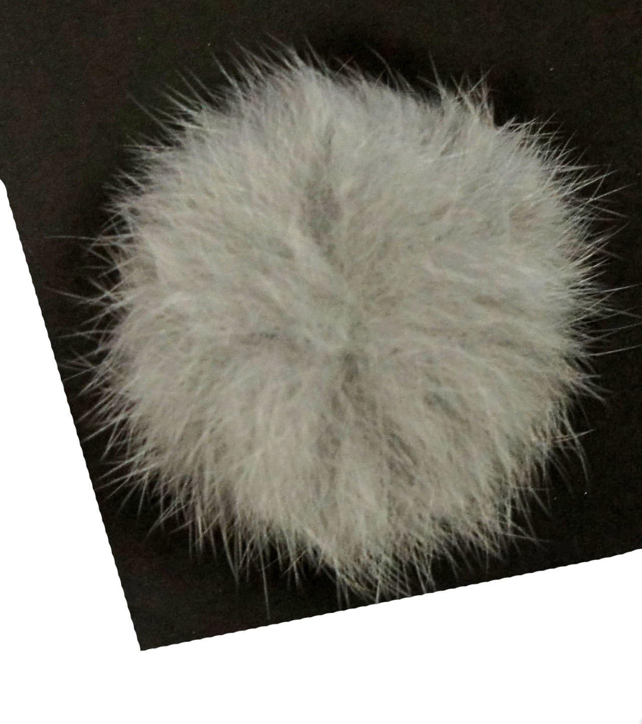 Dark Grey Decorative Rabbit Fur Pom Pom Trims 7cm Diameter Assorted Colours - Pack of 4