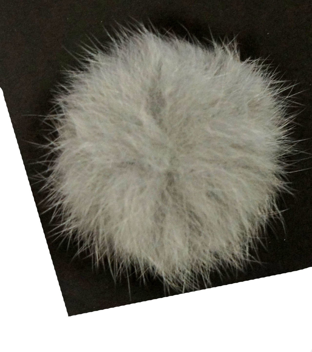 Fourrure de lapin véritable gris clair 6cm, garnitures de luxe lot de 8