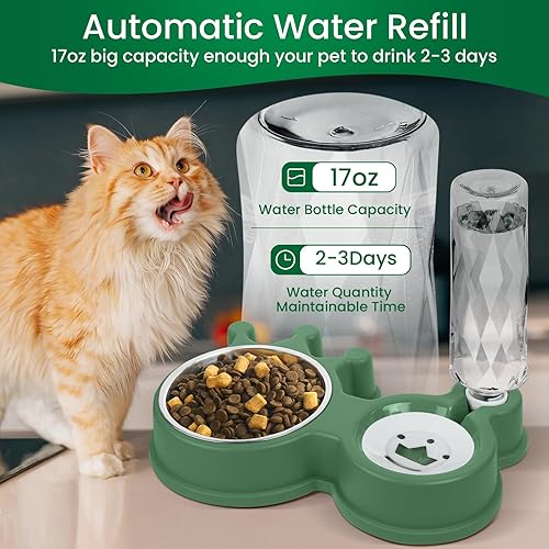 Miniatura 2 de Juego de cuencos para gatos, comida y agua para perros con dispensador de agua para gatos y perros pequeños