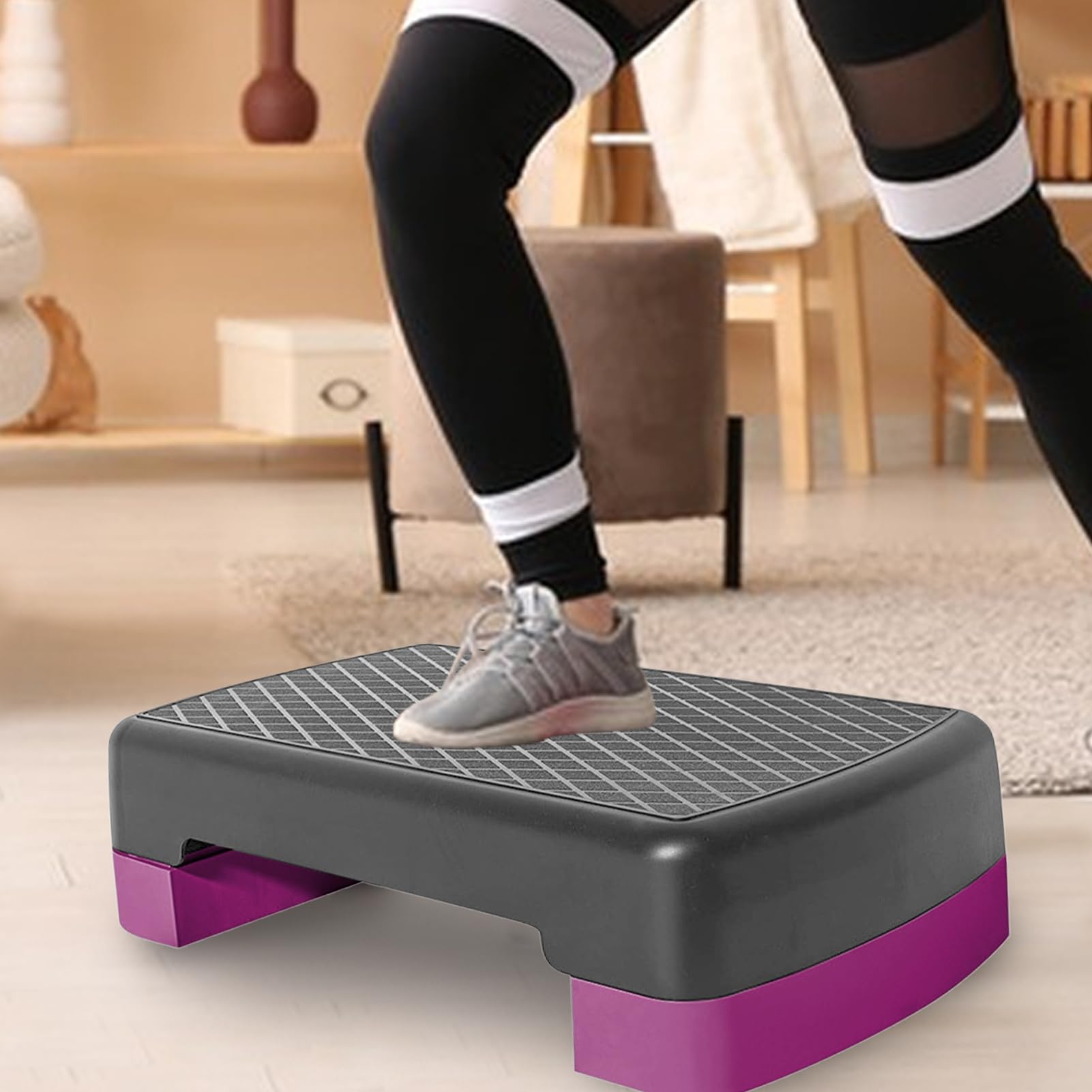Stepper Per Esercizi, Stepper Regolabile In Altezza Per Esercizi, Pedana Antiscivolo Da 45 Cm Per Allenamento Cardio, Aerobica, Palestra E Casa