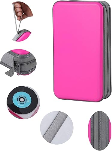Miniatura 80 de UENTIP Estuche portátil para CD de capacidad para 96, portátil y de plástico duro, organizador de CD, cartera, almacenamiento de DVD (96, naranja)