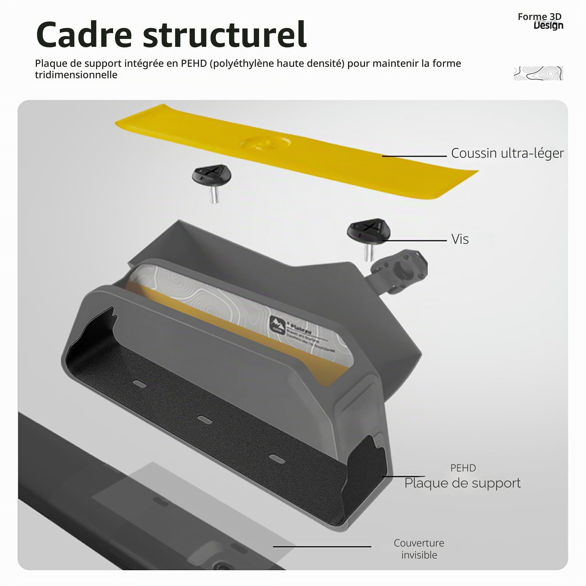 Rhinowalk Sacoche de cadre de vélo Sac triangulaire de vélo étanche sous le tube supérieur Sacoche de rangement avant Bikepacking