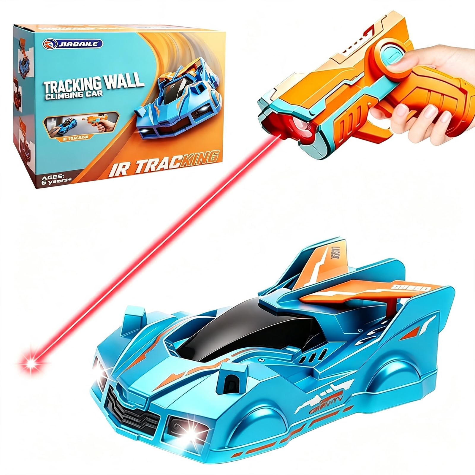 RC Wall Climbing Car, Anti-Gravity with 360° Rotation & LED Lights for Kid