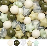 Vista 10 de Bolas de hoyo de TRENDPLAY en forma de estrella y corazón para niños pequeños - 50, 100, 200, 500 piezas de bolas de plástico para diversión y juego