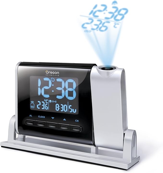 Oregon Scientific RMR329PA Atomic Projection Clock with Indoor and
