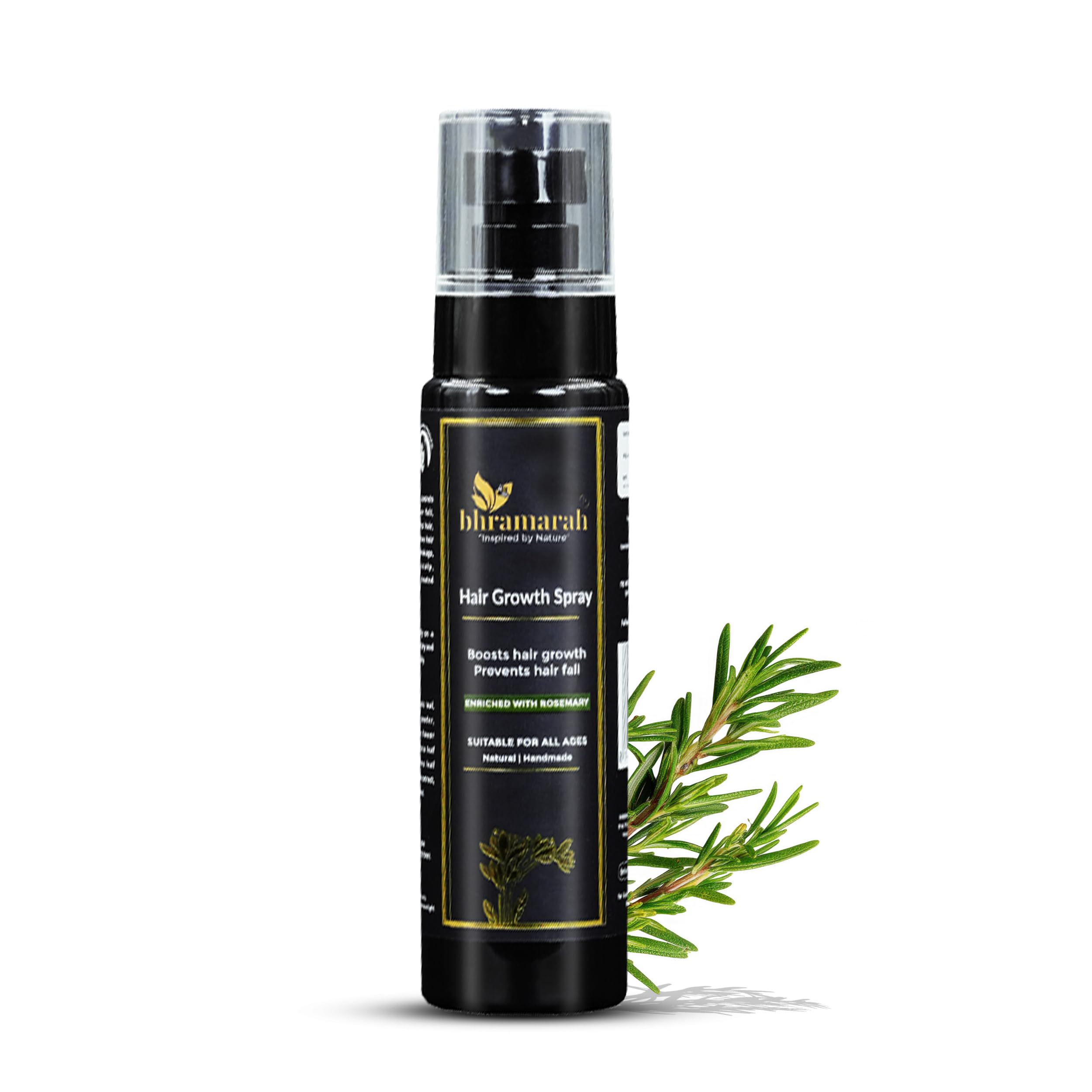 Hair Growth Spray with Rosemary, Ginseng and Moringa Extract, Natural Hair Growth Formula for Hair Fall Control and Scalp Nourishment