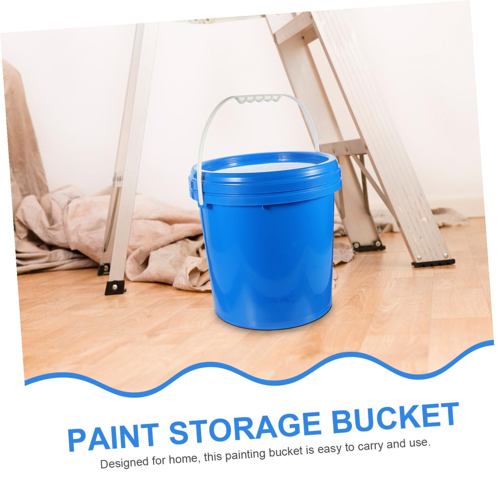 SOIMISS Cubo de Pintura con Tapa Hdpe Resistente y Duradero con Asa Sólida para Almacenamiento Seguro de Pigmentos y Líquidos Múltiples Usos