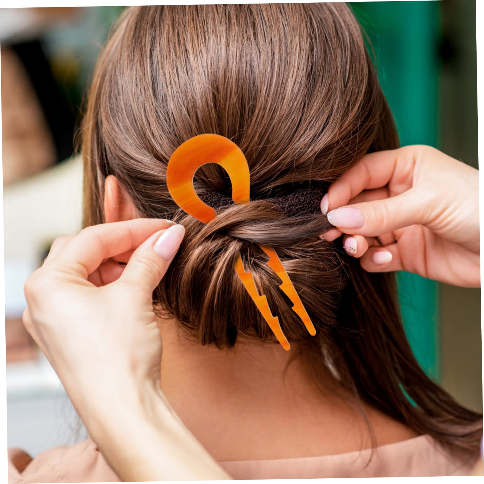 MAGICLULU 12 Stk Essigsäure Platte Haarnadel Wellige U-förmige Haarnadelklammer Haarstäbchen Frisurenzubehör Haargabeln Für Langes Haar Schildpatt Fräulein Acetatfolie Leopardenmuster