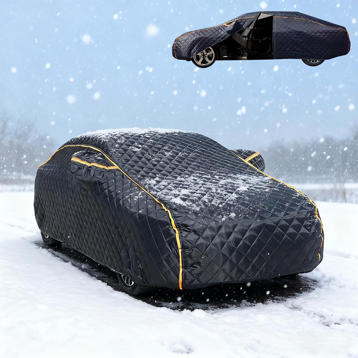 telo copriauto antigrandine per BMW 4 Series (F32/F33/F36/G22/G23/G26) copri macchina antigrandine Protezione dalla neve e dalla pioggia, struttura rinforzata a sette strati, con corda antivento