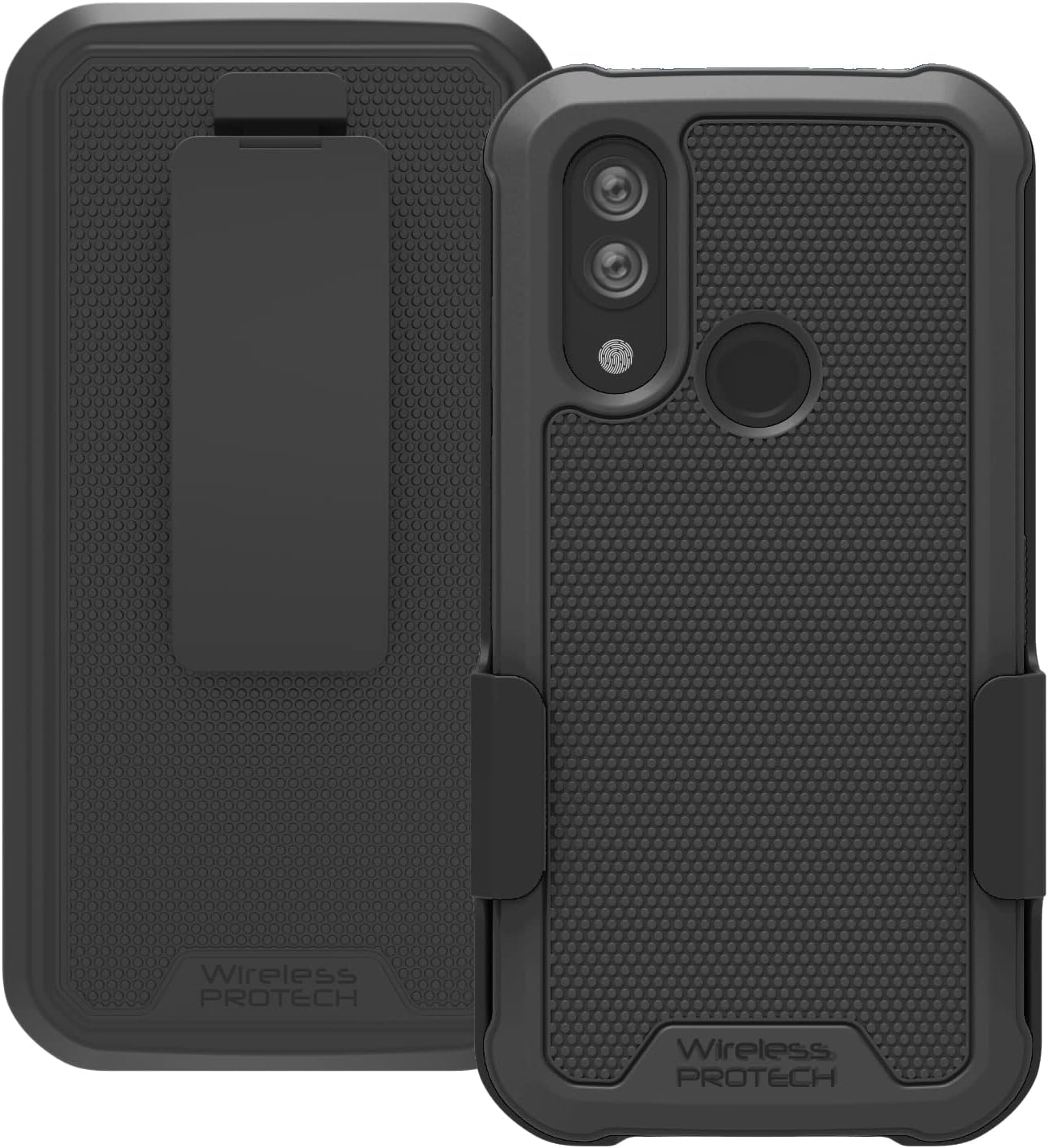 Case Compatible with CAT S62 PRO and CAT S62. Rotating Belt Clip Holster and Durable Flexible Protective Case Combo (Black)