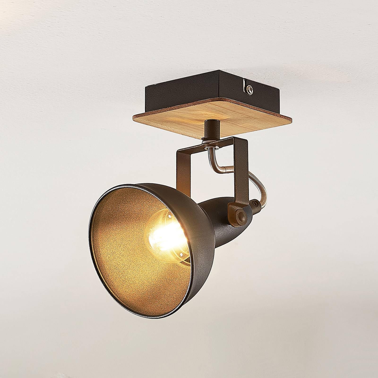 Lindby Spot Aylis à intensité variable (Modern, Industriel) en Marron Métal e. a. pour Salon & Salle manger (1 lampe,à E14) Lampe encastrable plafonnier applique