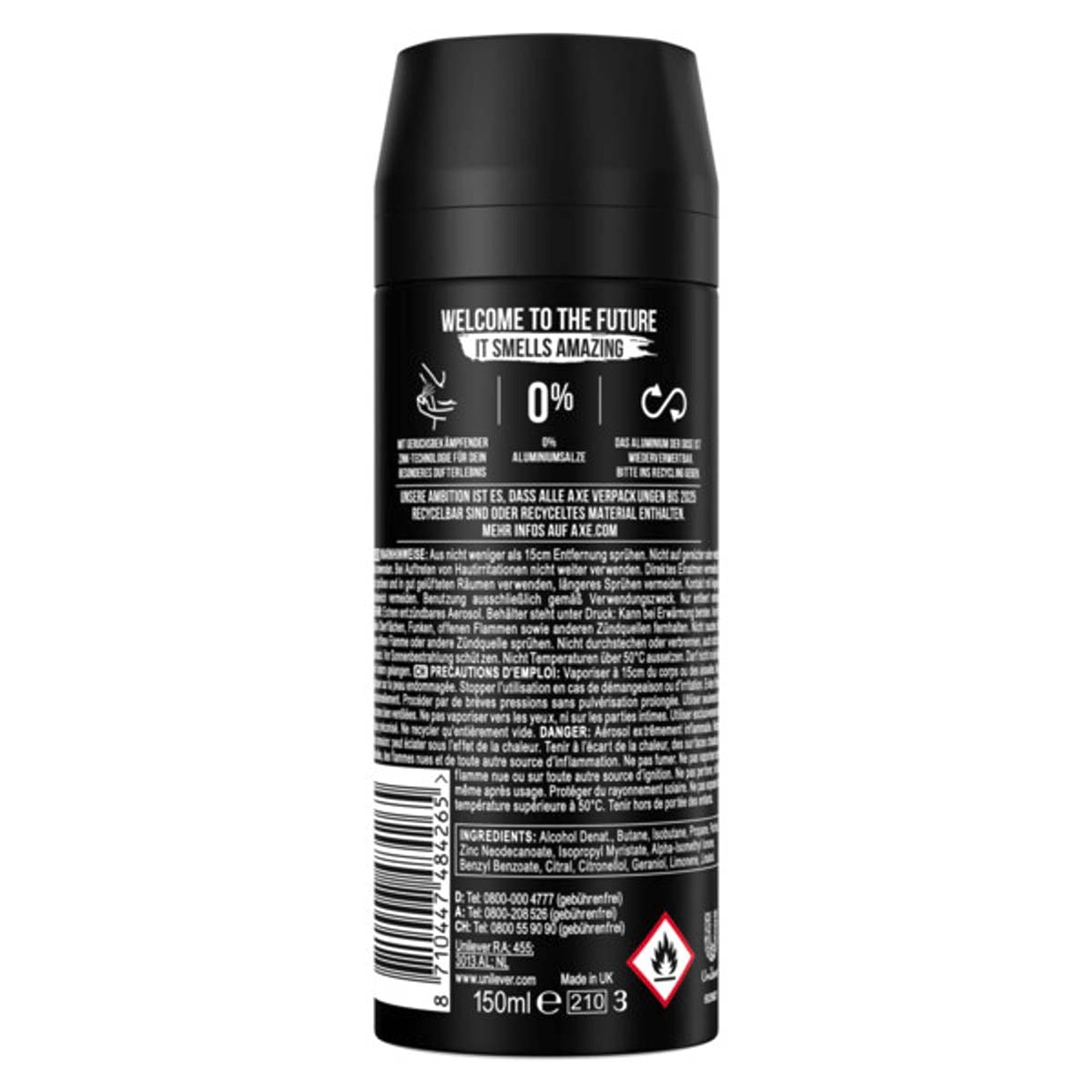 AXE Bodyspray Black Deo ohne Aluminiumsalze Deodorant im 24er Set Deospray Männer Herren Men 24x 150ml