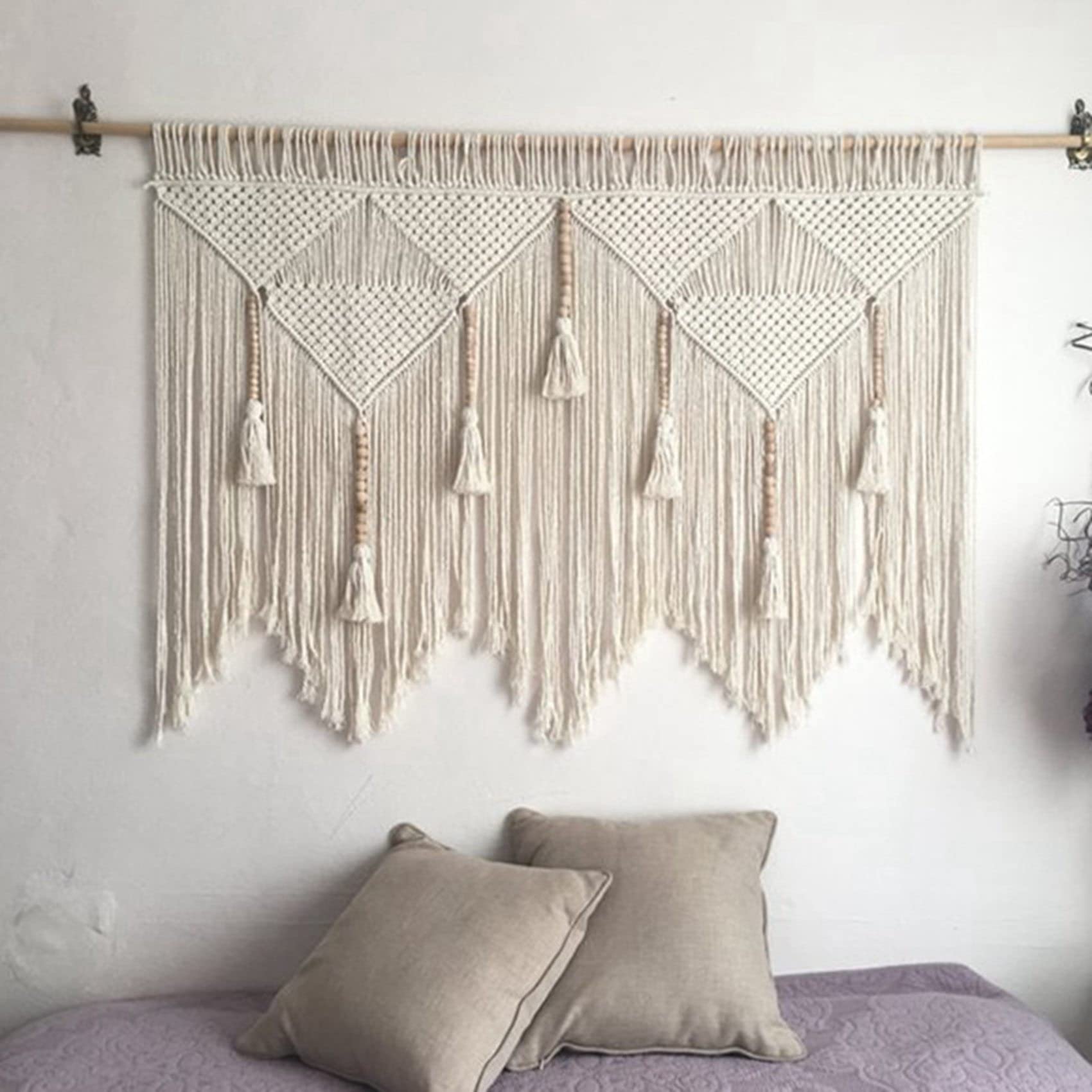 2 x makrama ścienna ręcznie tkana w stylu boho, bawełna boho