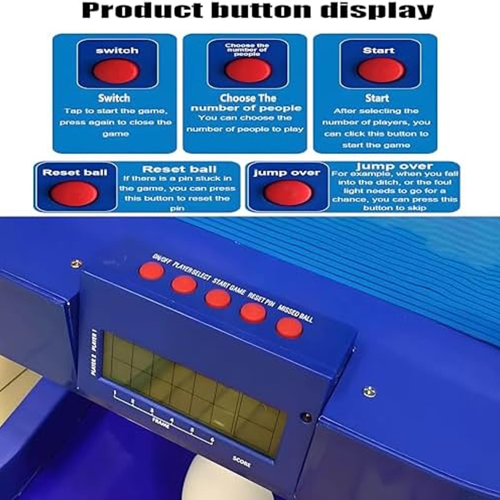 Console di Gioco Elettronica A LED per Bowling - Gioco Sportivo da Interno da 2 M con Ripristino Automatico Ed Effetti Sonori Simulati - Divertente Gioco per Tutta La Famiglia, per Bambini E