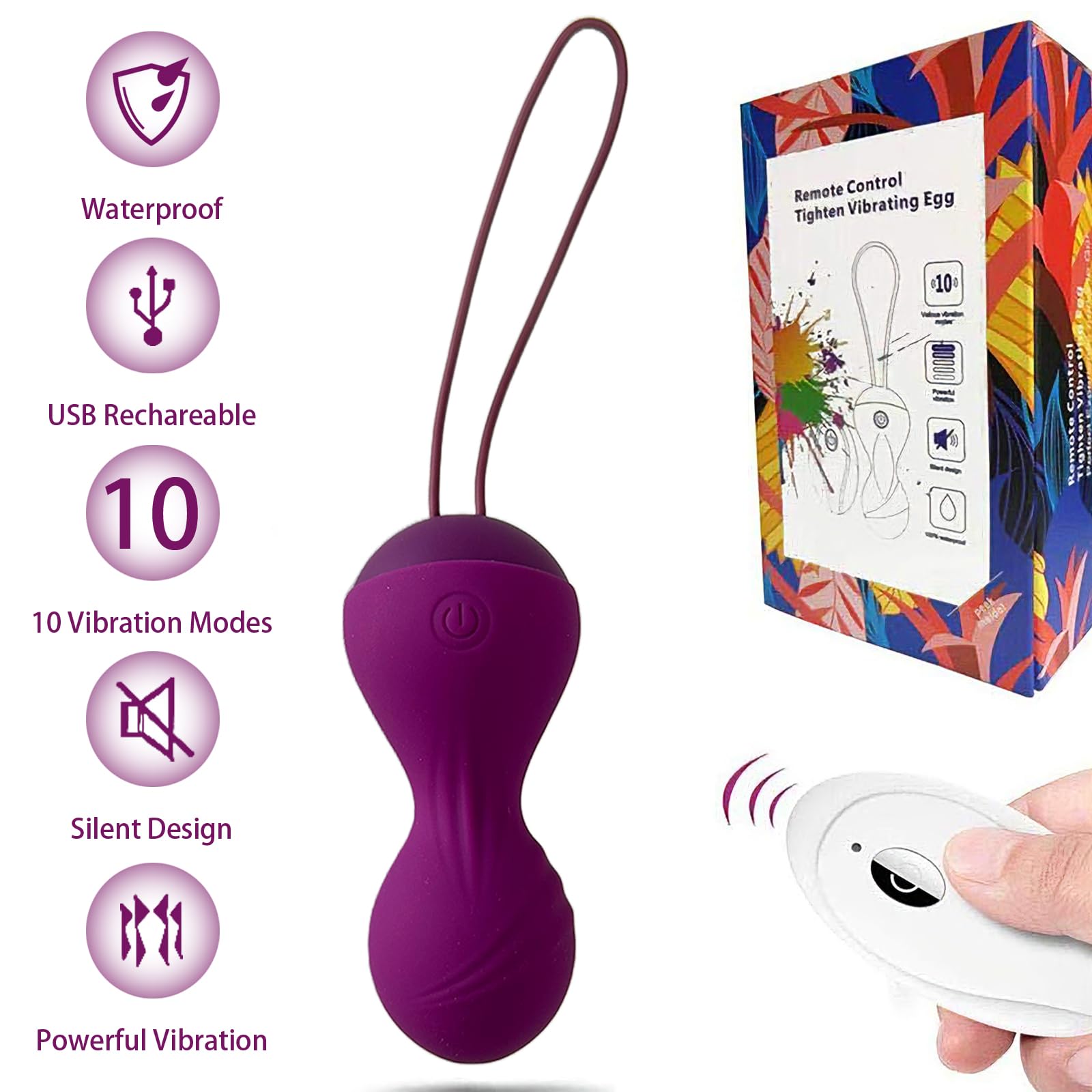 Vibratore Telecomando Distanza Bullet Vibrator, Vibratori Donna Sex Toys con 10 Modalità di Vibrazione, Giocattoli Sessuali Vibratoreper punto G, Ovetto Vibrante per Adulti Coppia