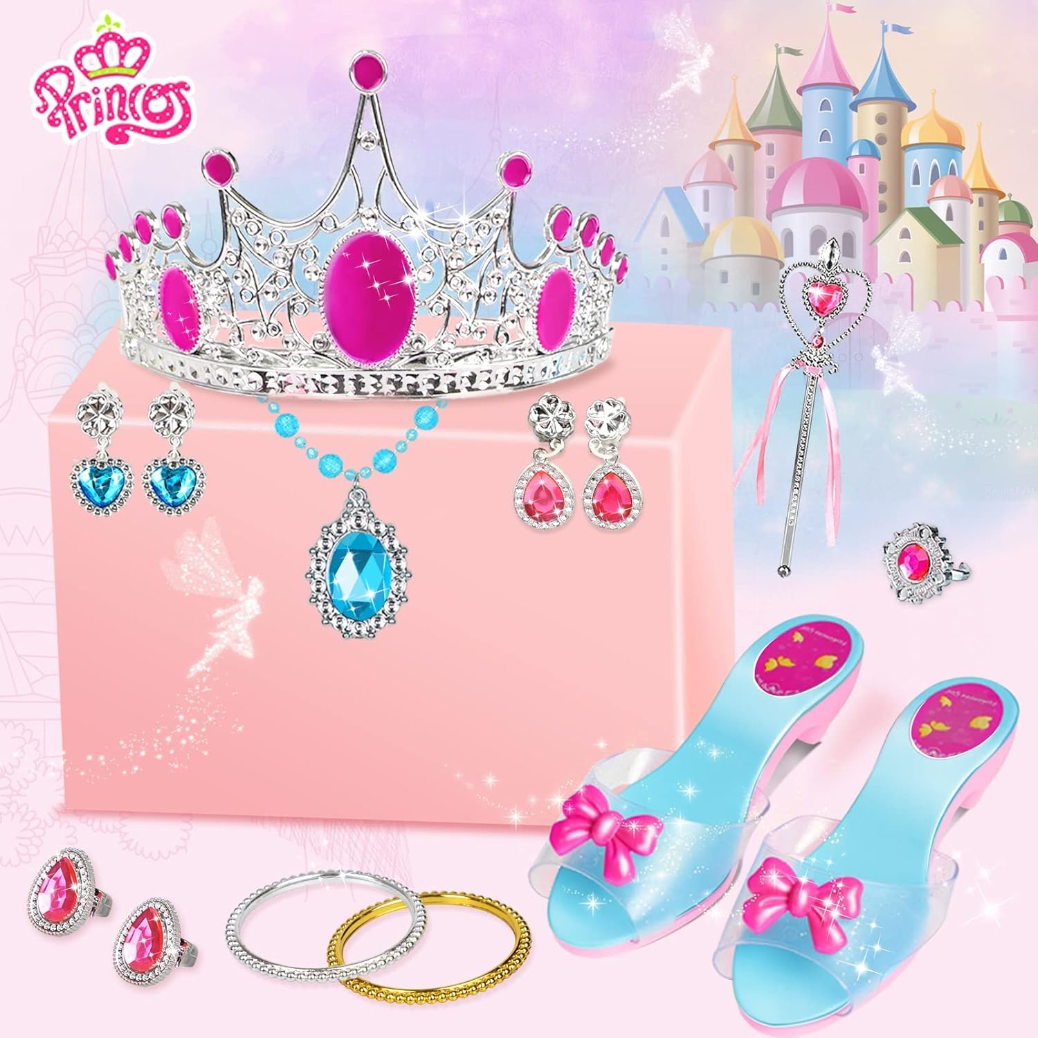 Girl Toys Age 3-4 Years Princess Dress Up Toys for Little Girls Age 4-5, Princess Role Play Sets with 4 Pairs of Play Shoes Jewelry Boutique Accessories Christmas Birthday Gift for 6 7 Year Old Girls : Toys & Games