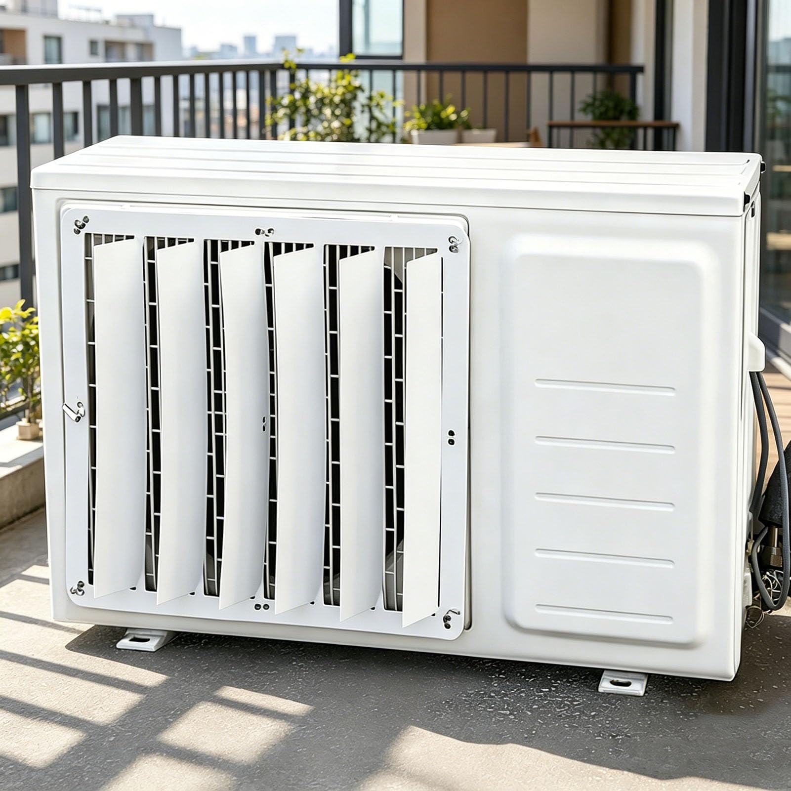 Lyvqzpwlr Square Ac Wind Guide, Stainless Steel Outdoor Ac Deflector Grille 43-60 Cm(,Diameter 46Cm)