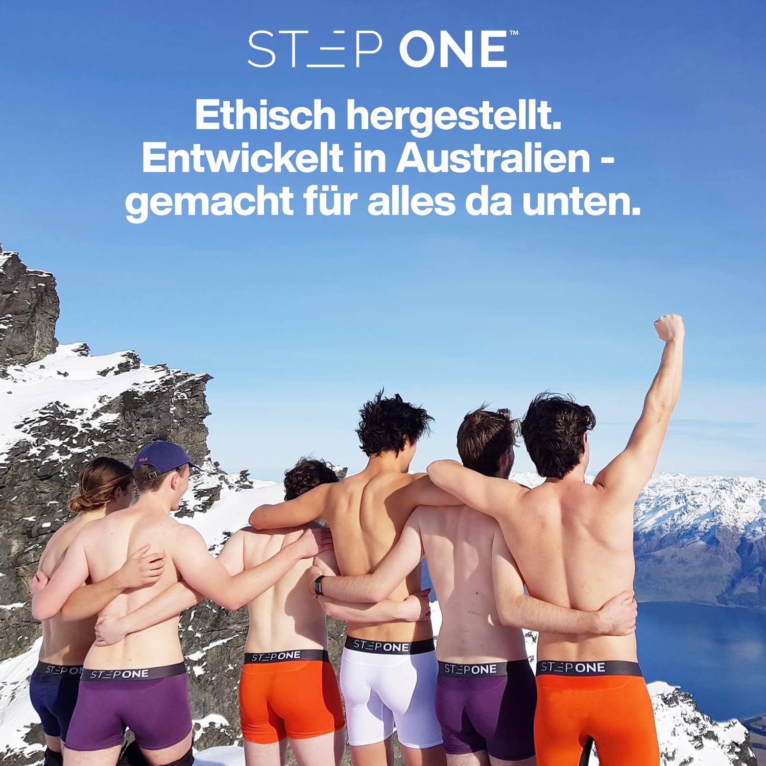 STEP ONE Herren Boxershorts - 3er Pack I feuchtigkeitsabweisende Männer Boxershorts, mit 3D Tasche + Scheuerschutz, organische Bambus Unterwäsche Black XL