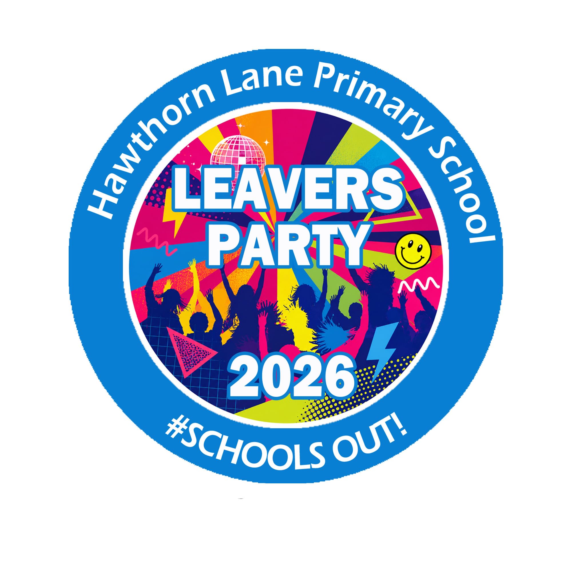 Personalised Class of 26 Leavers Party Stickers – Round Labels for Party Bags, Keepsakes, or Celebration Favours – Memorable Graduation Send-Off - 35 Stickers & 35 Unfilled Cones - Blue