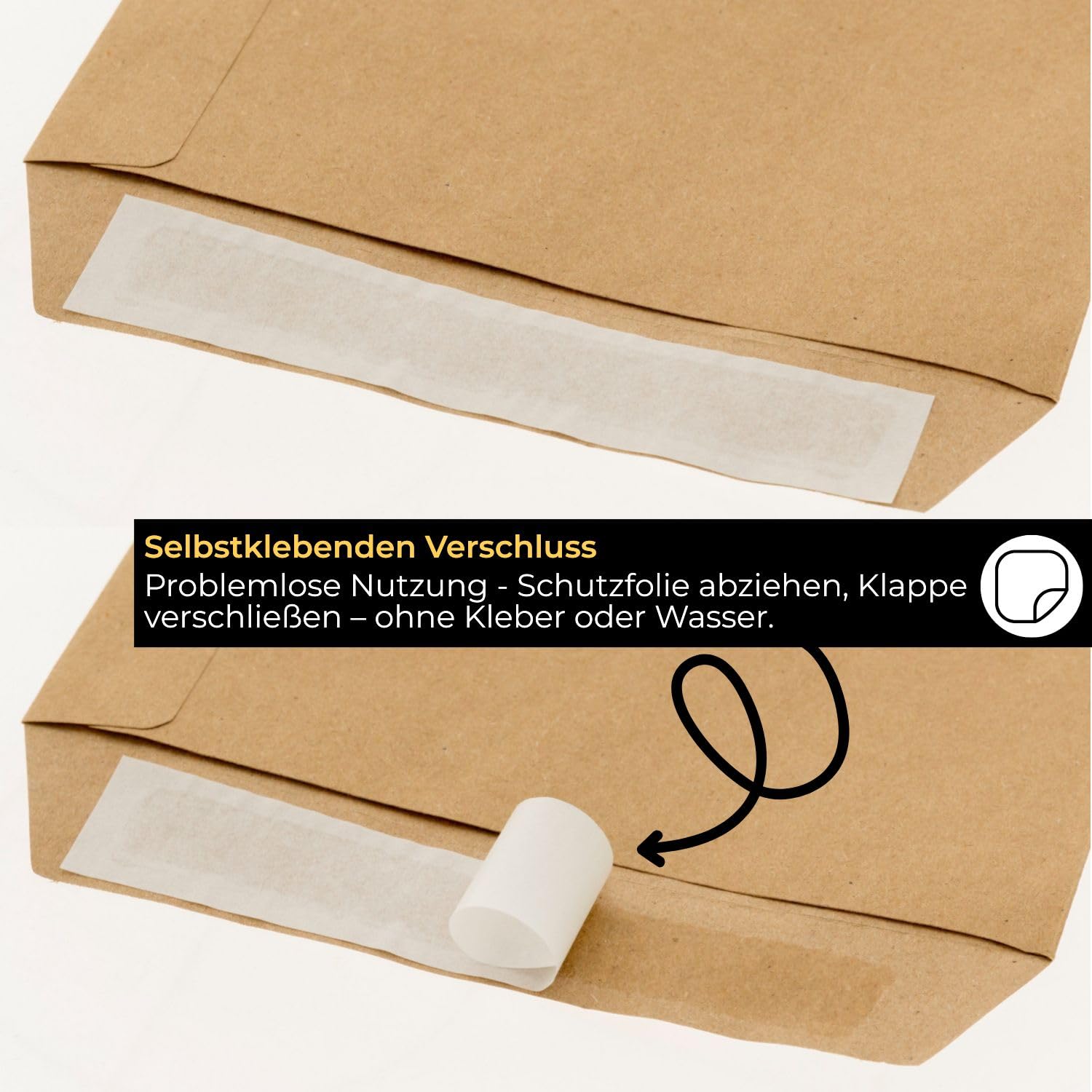 1000 Versandtaschen C5 Braun, haftklebend, robustes Kraftpapier | Starker Verschluss, mit Abziehstreifen, reißfest und blickdicht, extra stabiles Material, ideal für Dokumente & Briefe