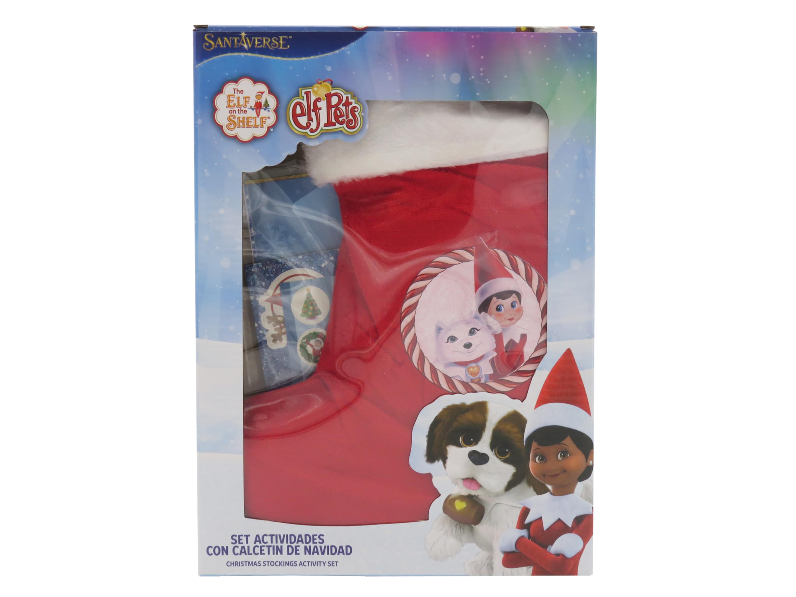 CyP Brands-Elves, Creative Activities, Gift Pack, Christmas, Fireplace Sock, Multicoloured, Official Product