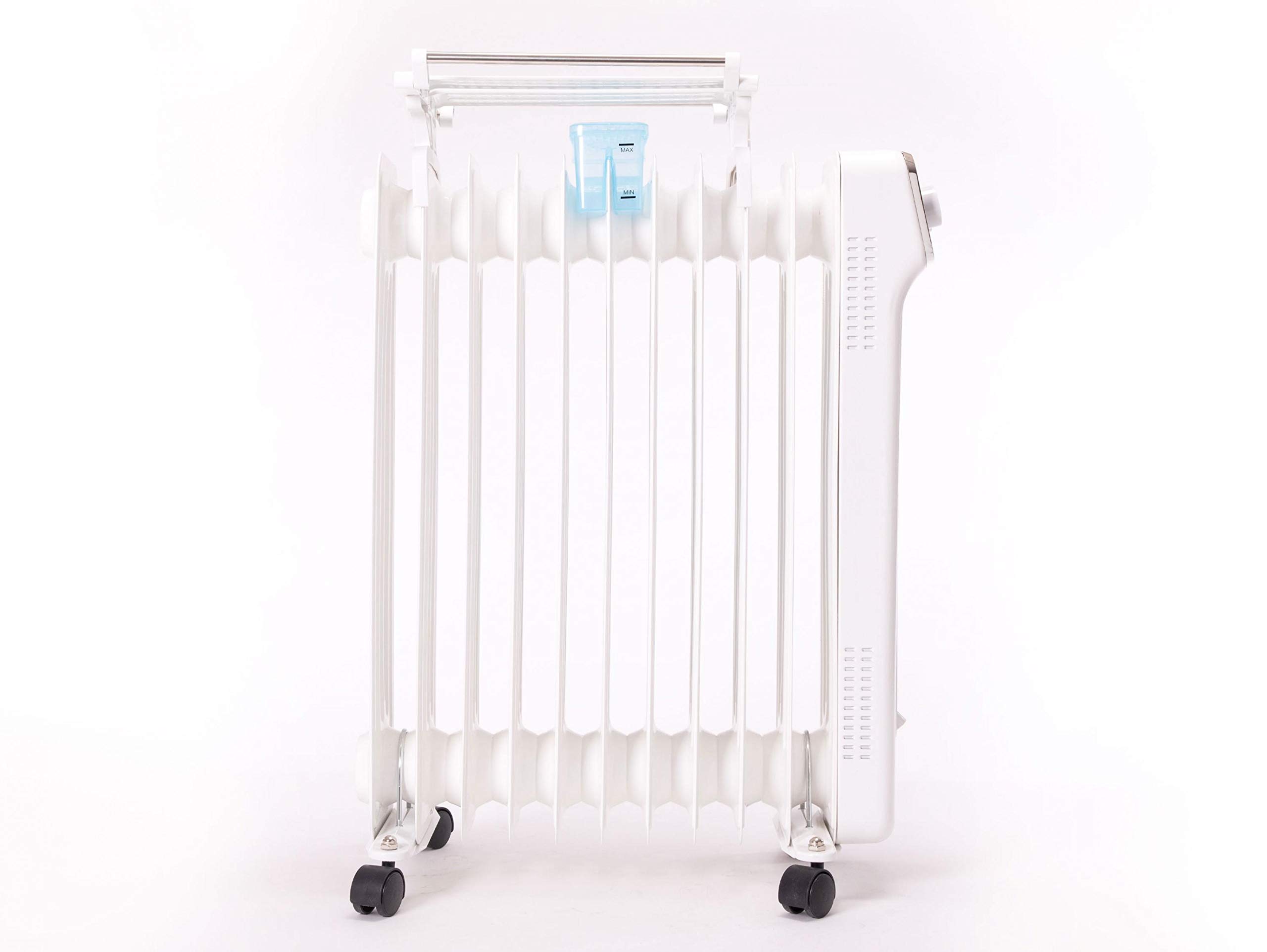 PURLINE | Radiador de Aceite 2500W, 11 Elementos, Termostato Ajustable, 3 Niveles de Potencia - Radiador de Aceite con Humidificador y Tendedero Integrados