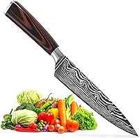 Vista 1 de Chef Knife 8 Inch Sharp German High Carbon Stainless Steel Kitchen Knifes - 8” Chefs Cooking Knife for Sushi Chopping Vegetable Slicing Tomatoes and