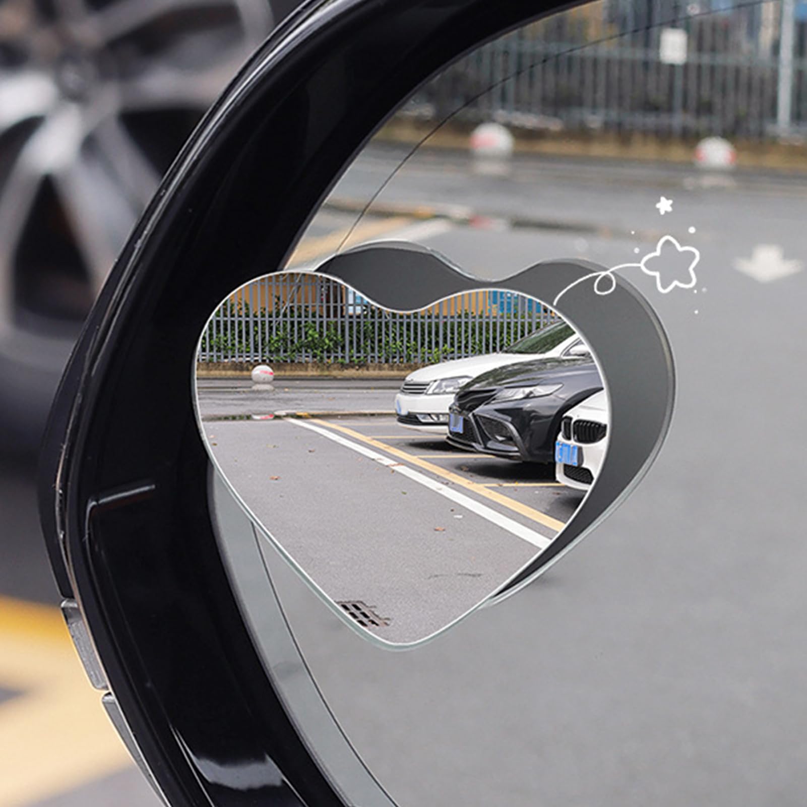 Amazon | 補助ミラー サイドミラー ハート型 凸面リアビュー 車用死角