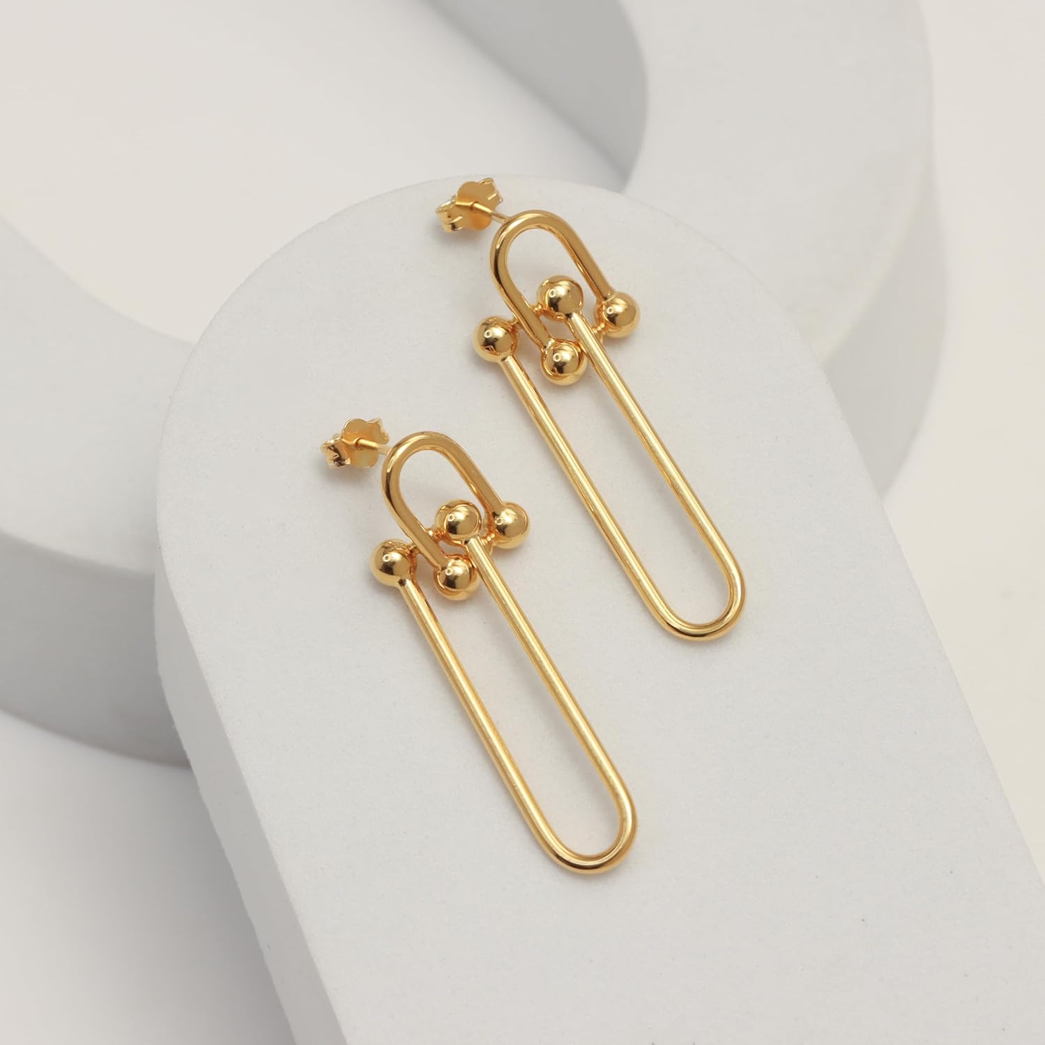 LeCalla 925 Sterling Silver Italian Link Drop Dangle Earrings for Women Long Link Paperclip Link-Chain Liner Dangle Earrings for Women - Image 4