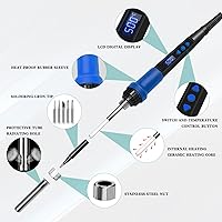 Vista 3 de Soldering Iron Kit,80W LED Display Adjustable Temperature Soldering Iron Kit with Automatic Sleep Mode, Includes 5 Tips, Solder Wire, Stand, Flux