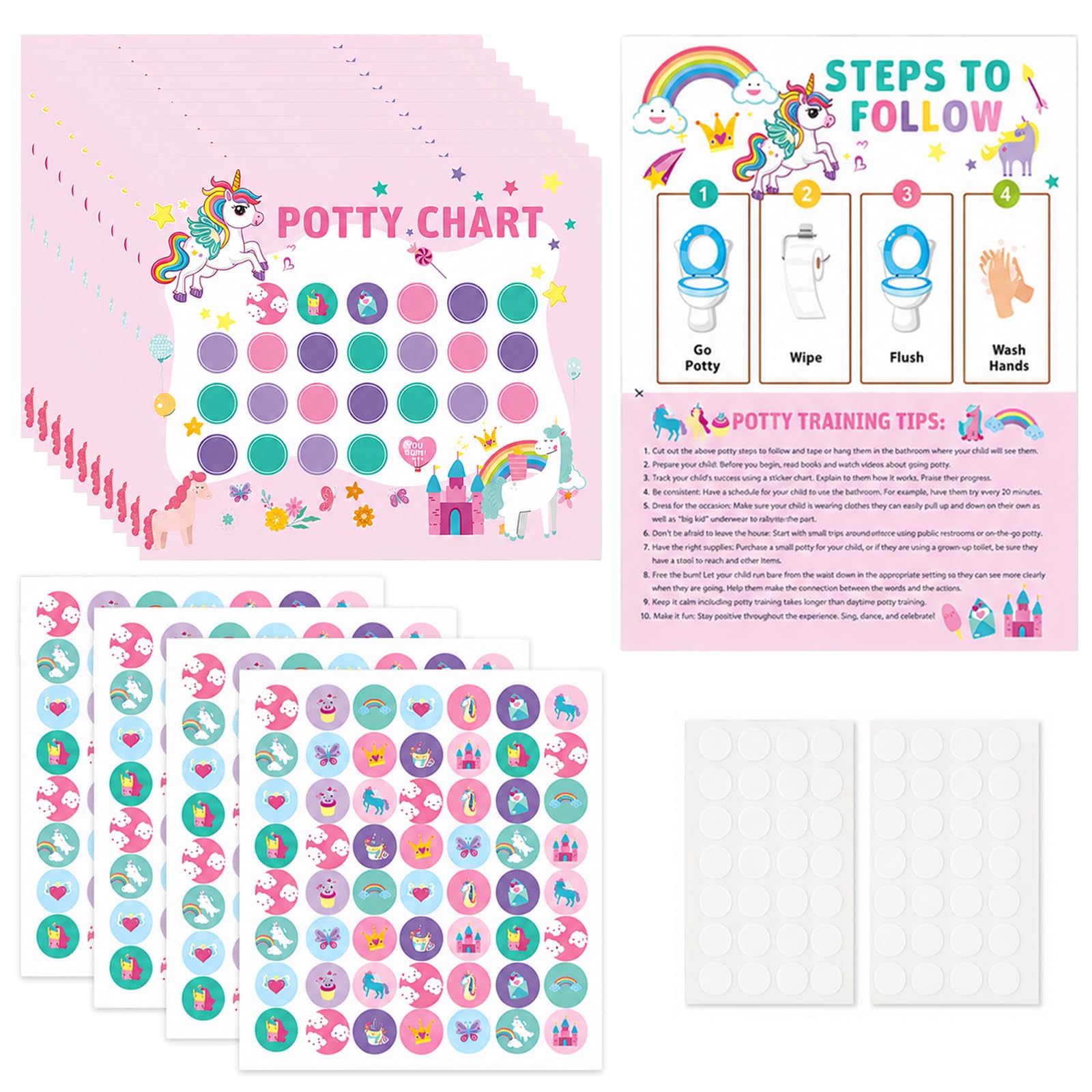 Unicorn Potty Training Reward Chart for Toddlers