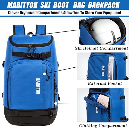 Miniatura 4 de Bolsa para botas de esquí, botas de esquí y snowboard, mochila de viaje para casco de esquí, gafas, guantes, esquís, snowboard y accesorios.