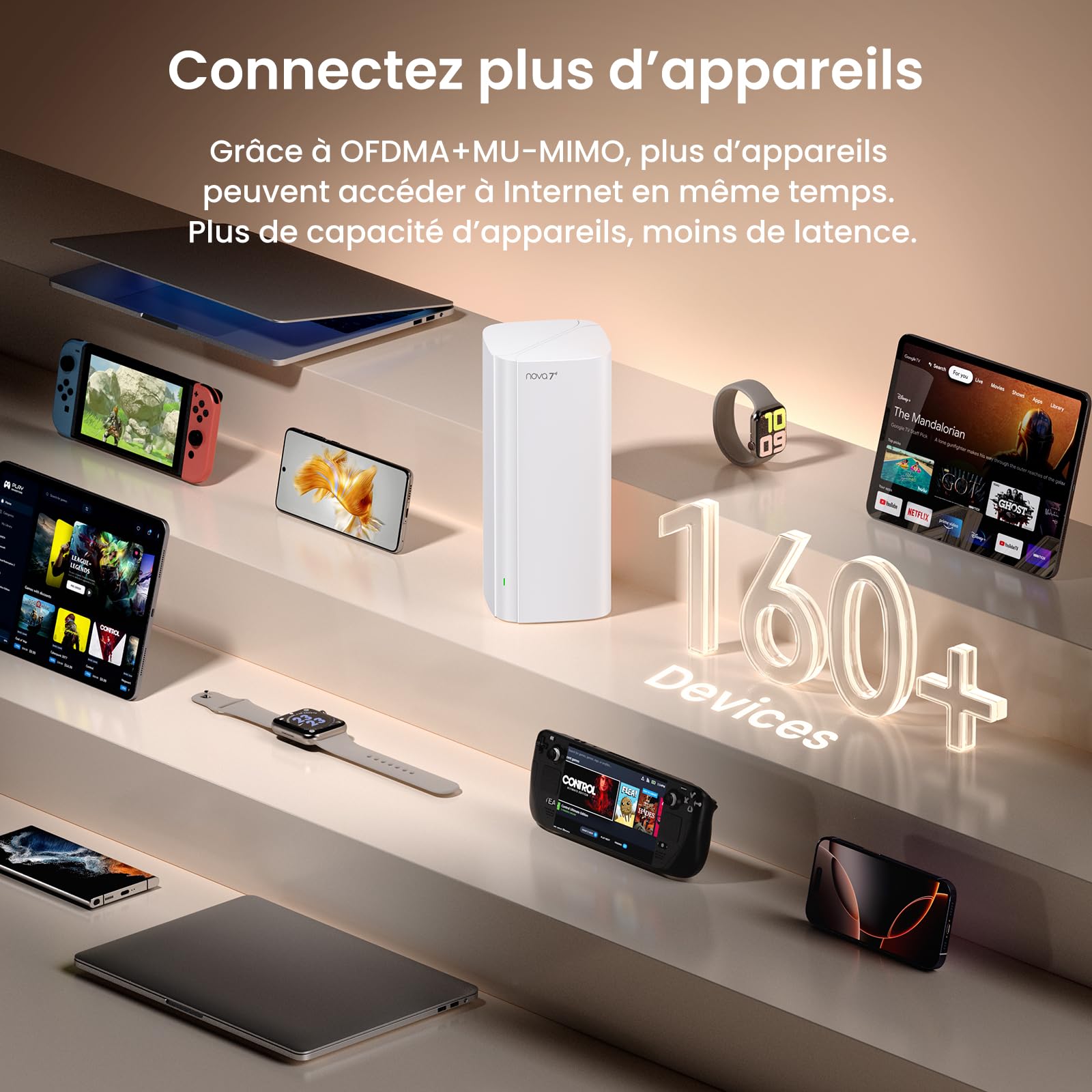 Tenda ME6 Pro WiFi 7 Mesh System - BE5100 Dual Band (2.4GHz: 688Mbps, 5GHz: 4323Mbps), Wide Coverage, 1×2.5G and 2×1G Gigabit Ports, Easy Mesh, Transparent Roaming, VPN, NFC, Pack of 3