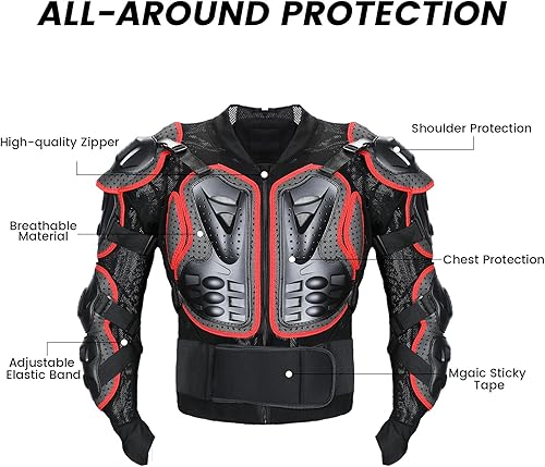 Miniatura 3 de Chaqueta protectora para motocicleta, protección para el pecho y la columna vertebral, equipo de seguridad de protección para ATV