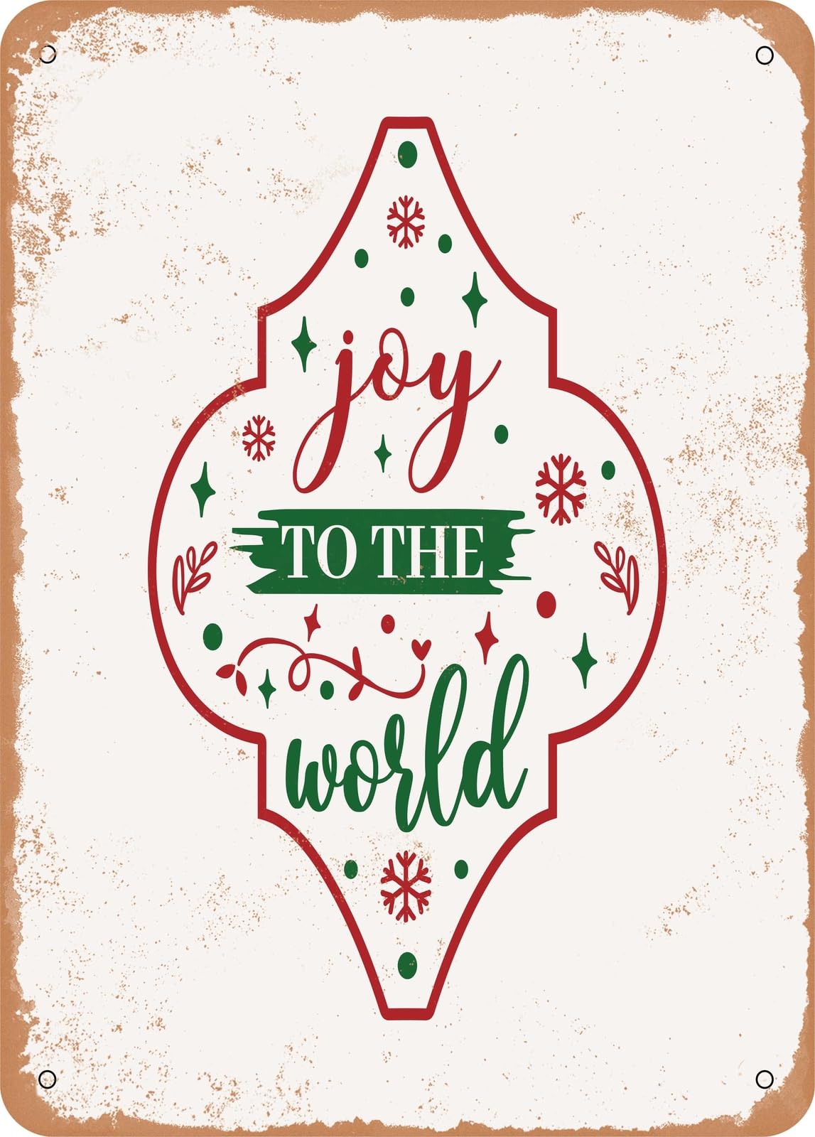 Miaomansenstore Metal Sign - Joy To The World - 2 - Vintage Rusty Look Home Decor