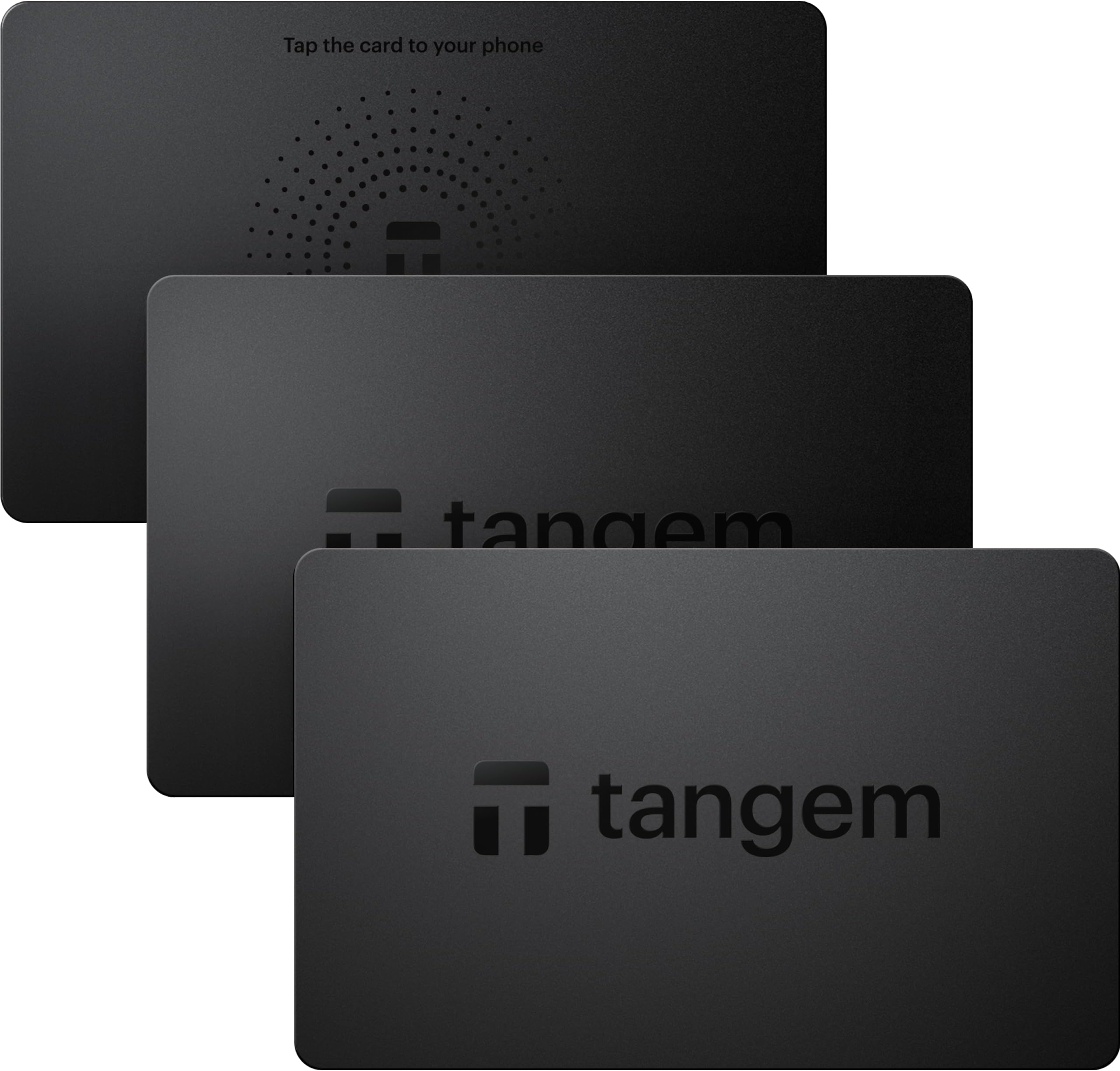 TANGEM Wallet - Secure crypto wallet - Reliable cold storage for Bitcoin, Ethereum, NFT and more coins - 100% offline hardware wallet, Black, Pack de 3, Tangem Wallet