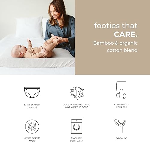 Miniatura 6 de goumikids Viscosa de Bambú Algodón Orgánico Cremallera Footies, Arenisca